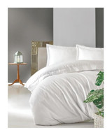 Cotton Box Elegante Pamuk 160x220 cm Lastikli Tek Kişilik Nevresim Takımı Beyaz