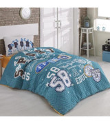 Kristal Kapitoneli Ranforce 160x220 cm Lastikli Sporty Tek Kişilik Nevresim Takımı Mint