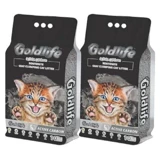 Goldlife Topaklanan İnce Taneli Aktif Karbonlu Bentonit Kedi Kumu 2x10 lt