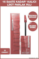 Maybelline New York Super Stay Vinyl 35 Cheeky Parlak Likit Fırçalı Ruj