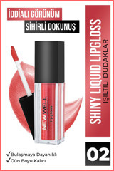 New Well Shiny 2 Parlak Likit Fırçalı Ruj