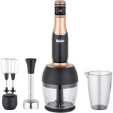 Fakir Speed Lucca 500 ml Plastik Hazneli Turbolu 4 Bıçaklı 4'lü Blender Seti Siyah
