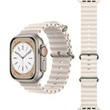Bunnys Watch 8 Android GPS 49 mm Silikon Kordon Kare Unisex Akıllı Saat Bej