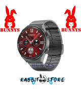 Bunnys DT3 Mate 1 Android GPS 42 mm Metal Kordon Yuvarlak Erkek Akıllı Saat Siyah