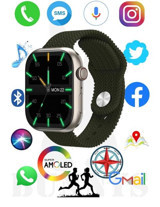 Bunnys HK9 Pro Max Android GPS 45 mm Silikon Örgü Kordon Kare Unisex Akıllı Saat Siyah
