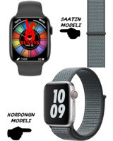 Bunnys Watch 8 Android GPS 45 mm Silikon Kordon Kare Unisex Akıllı Saat Mavi - Siyah