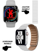 Bunnys Watch 8 Android GPS 45 mm Silikon Kordon Kare Unisex Akıllı Saat Beyaz