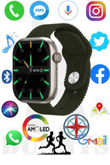 Rabbit Store Watch 9 Pro Android 45 mm Silikon Örgü Kordon Oval Unisex Akıllı Saat Siyah