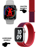 Rabbit Store Watch 8 Android GPS 45 mm Silikon Kordon Kare Unisex Akıllı Saat Kırmızı