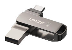 Lexar D35c Çift Taraflı USB 3.0 Type C 64 GB Flash Bellek Gümüş-Siyah