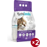 Benty Sandy Lavanta Kokulu Topaklanan İnce Taneli Bentonit Kedi Kumu 2x5 lt