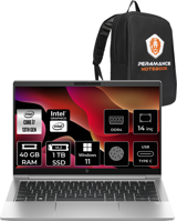 HP Elitebook 640 G10 8A571EA Harici Intel Iris Xe Graphics Eligible Intel Core i7 1355U 40 GB Ram 1 TB SSD 14 inç Full HD Windows 11 Pro Laptop + Per4 Çanta