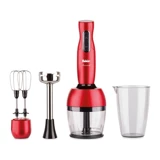 Fakir Lucca Q 500 ml Plastik Hazneli Turbolu Çift Bıçaklı Blender Seti Kırmızı