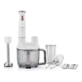 King Bodie 1500 ml Plastik Hazneli Turbolu 4 Bıçaklı Blender Seti Beyaz