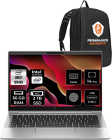 HP Elitebook 640 G10 8A571EA Harici Intel Iris Xe Graphics Eligible Intel Core i7 1355U 36 GB Ram 2 + 2 TB SSD 14 inç Full HD FreeDos Laptop + Per4 Çanta
