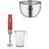 Korkmaz Vertex Duo Plastik Hazneli 3'lü Blender Seti Kırmızı