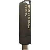Verico Hybrid C+ Tddy63 USB 3.1 Usb Type-C 64 GB Flash Bellek Gümüş