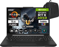 Asus Tuf Gaming A15 7435HS FA507NUR-LP03539 Harici GeForce RTX 4050 AMD Ryzen 7 7435HS 32 GB Ram 2 + 2 TB SSD 15.6 inç Full HD Windows 11 Pro Oyuncu Laptop + Zetta Çanta