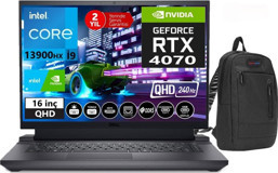 Dell G16 7630 G76302401024U27 Harici GeForce RTX 4070 Intel Core i9 13900HX 64 GB Ram 2 + 2 TB SSD 16 inç QHD+ Windows 11 Pro Oyuncu Laptop + Zetta Çanta