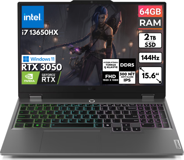 Lenovo LOQ 15IRX9 83DV00G5TR BT24 Harici GeForce RTX 3050 Intel Core i7 13650HX 64 GB Ram 2 TB SSD 15.6 inç Full HD Windows 11 Pro Oyuncu Laptop