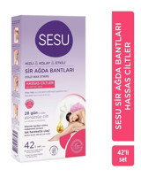 Sesu Hızlı & Kolay & Etkili Shea Yağı Hassas Ciltler 42 Adet Tüm Vücut Ağda Bandı