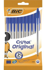 Bic Cristal Medium Plastik Tek Renkli 1.0 mm Mavi 10'lu Tükenmez Kalem
