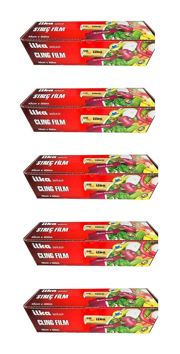 İlka 45 cm x 50000 cm 8 Mikron Palet Streç Film 5 Adet