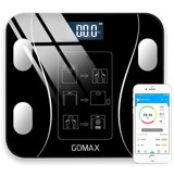 Gomax Yağ Ölçer Vücut Analizi Yapan Bluetoothlu Kas Ölçen Cam Dijital Akıllı Tartı