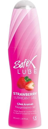 Safex Lube Doğal Su Bazlı Çilekli Kayganlaştırıcı Jel 85 ml