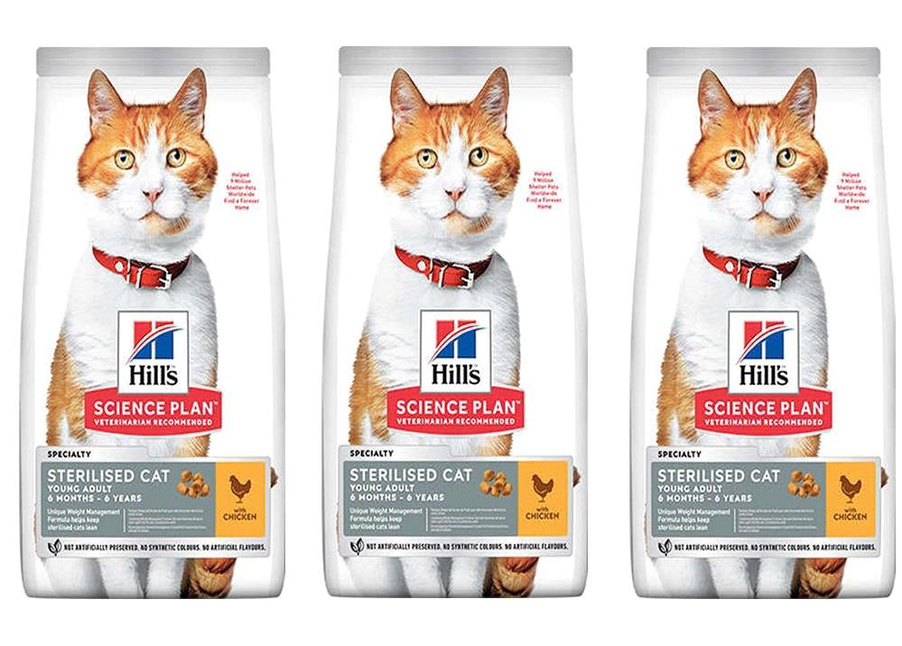 Hill's Science Plan Tavuk Kısırlaştırılmış Yetişkin Kuru Kedi Maması 3x1.5 kg