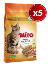 Mito Tavuk Yetişkin Kuru Kedi Maması 5x1 kg