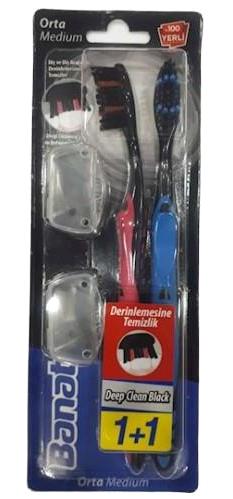 Banat Deep Clean Derinlemesine Temizlik Orta Manuel Yetişkin Diş Fırçası Siyah