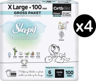 Sleepy Bio Natural 6 Numara Organik Göbek Oyuntulu Cırtlı Bebek Bezi 4x100 Adet