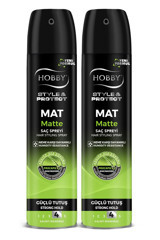 Hobby Style&Protect Matte Dolgunlaştırıcı/Hacim Keratinli Güçlü Saç Spreyi 2x250 ml