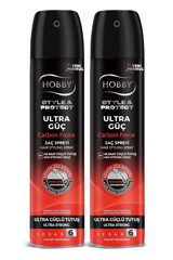 Hobby Style&Protect Carbon Dolgunlaştırıcı/Hacim Islak Görünüm Keratinli Güçlü Saç Spreyi 2x250 ml