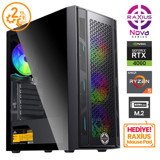 Raxius Nova G1 Harici GeForce RTX 4060 AMD Ryzen 5 5600 16 GB Ram 1 + 1 TB SSD Tower FreeDos Masaüstü Oyuncu Bilgisayarı