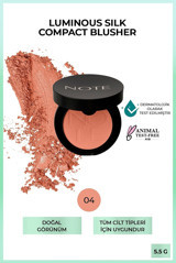 Note Luminous Silk Compact No:04 Soft Peach Mat Toz Allık Paleti