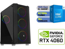 Şafak İ5-1440F-DDR5 Harici GeForce RTX 4060 Intel Core i5 14400F 16 GB Ram DDR5 1 TB SSD Tower Windows 11 Pro Masaüstü Oyuncu Bilgisayarı
