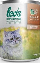 Leos Somonlu Parça Etli-Soslu Yaş Kedi Maması 24x400 gr