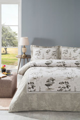 Özdilek Toile De Jouy 4 Mevsim 220x240 cm Çarşaflı Çift Kişilik Nevresim Takımı Bej
