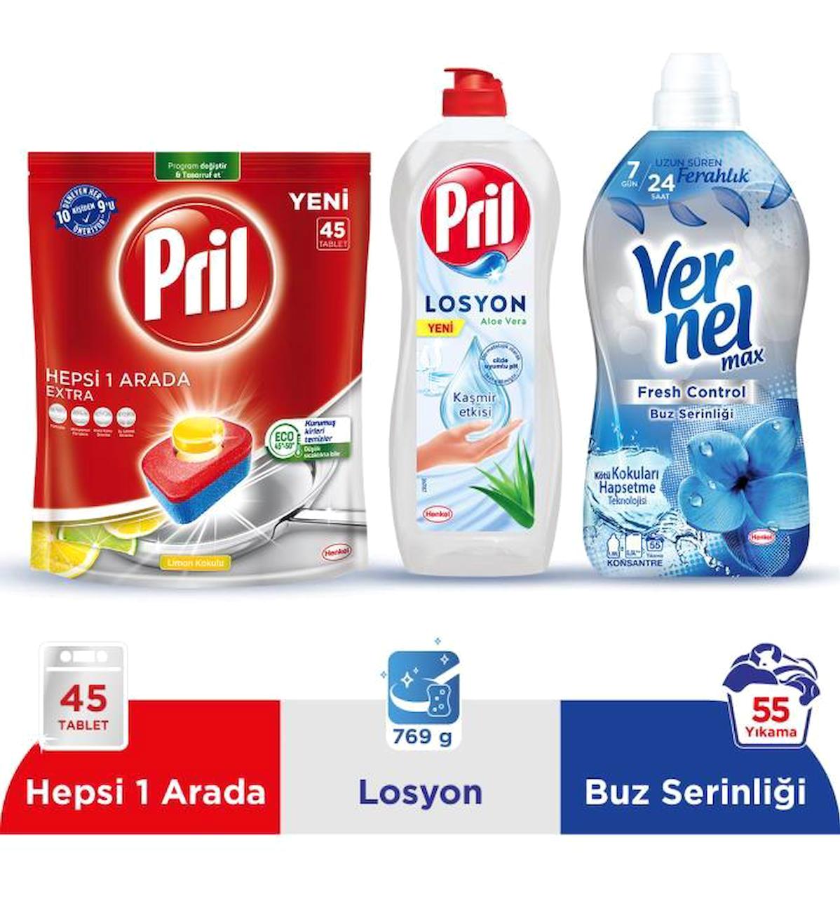 Pril Limon Tablet Bulaşık Deterjanı 45 Adet