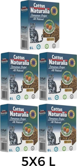 Cattus Naturalia Organik Kalın Taneli Aktif Karbonlu Kedi Kumu 5x6 lt