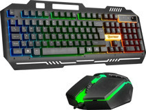 Hytech HKM-X86 Işıklı Sessiz Ergonomik Çok Renkli Kablolu Klavye Mouse Seti