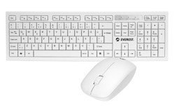 Everest KM-6121 0500 Ergonomik Beyaz Kablosuz Klavye Mouse Seti
