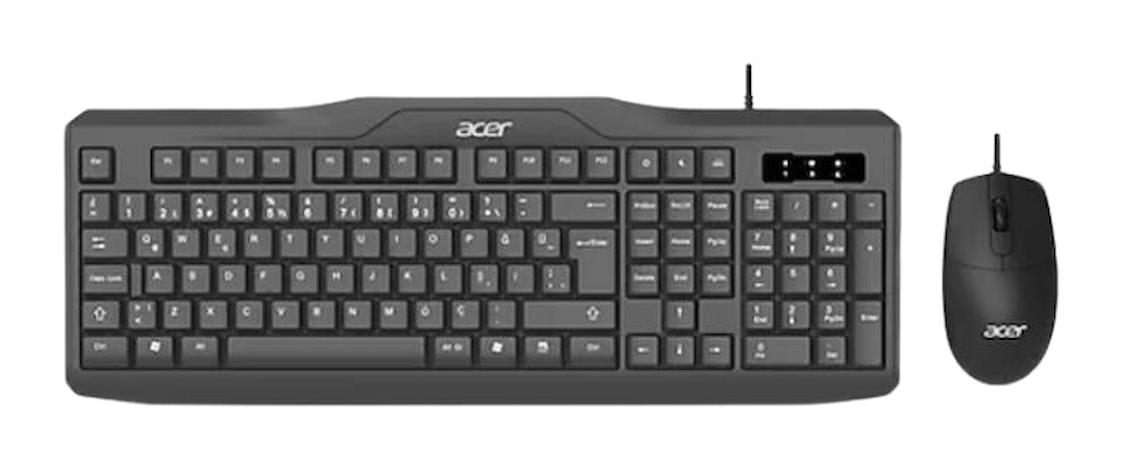 Acer OAK-930 Sessiz Ergonomik Siyah Kablolu Klavye Mouse Seti