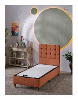 Beehanem Bengü 90x190 cm Başlıklı Sandıklı Tek Kişilik Baza Kiremit