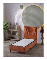 Beehanem Almula 90x190 cm Başlıklı Sandıklı Tek Kişilik Baza Kiremit