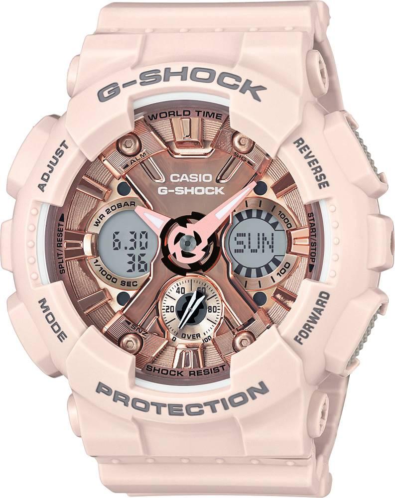 Casio GMA-S120MF-4A Takvimli 46 mm Pembe Silikon Kordon Analog Kol Saati