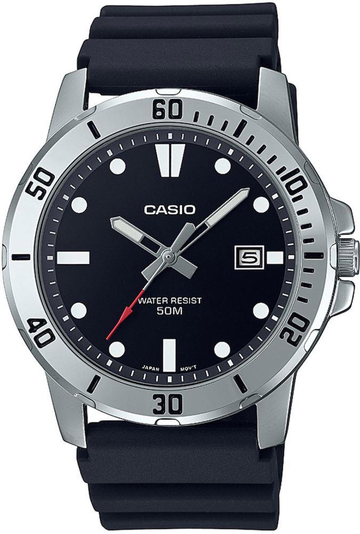 Casio MTP-VD01-1EVUDF Takvimli 45 mm Siyah Çelik Kordon Analog Erkek Kol Saati