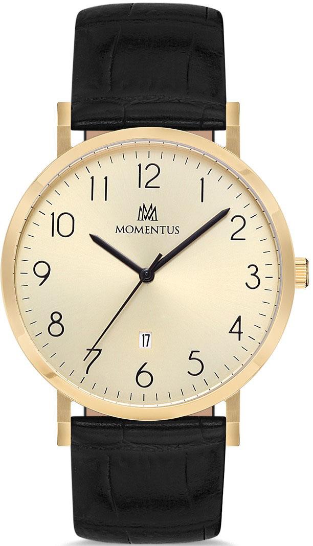 Momentus KC251G-07BB Takvimli 42 mm Siyah Deri Kordon Analog Kol Saati
